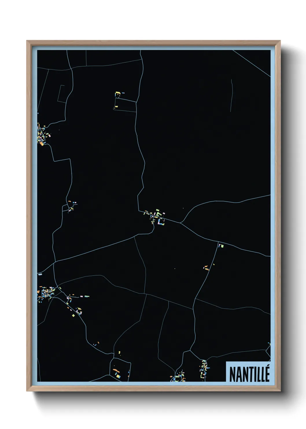 Une affiche de carte sur Nantillé