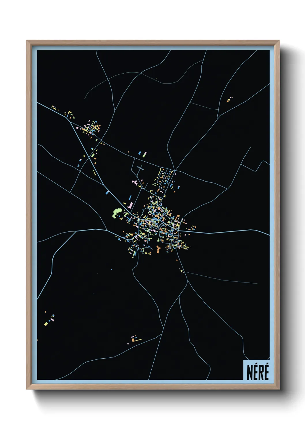 Une affiche de carte sur Néré