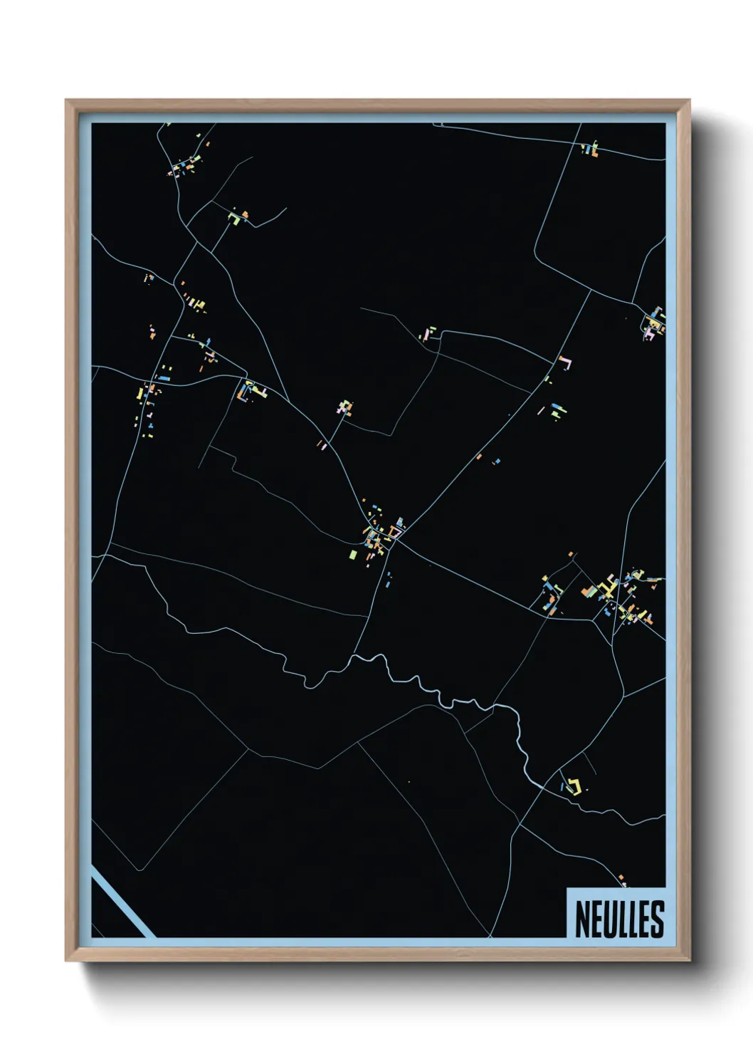 Une affiche de carte sur Neulles