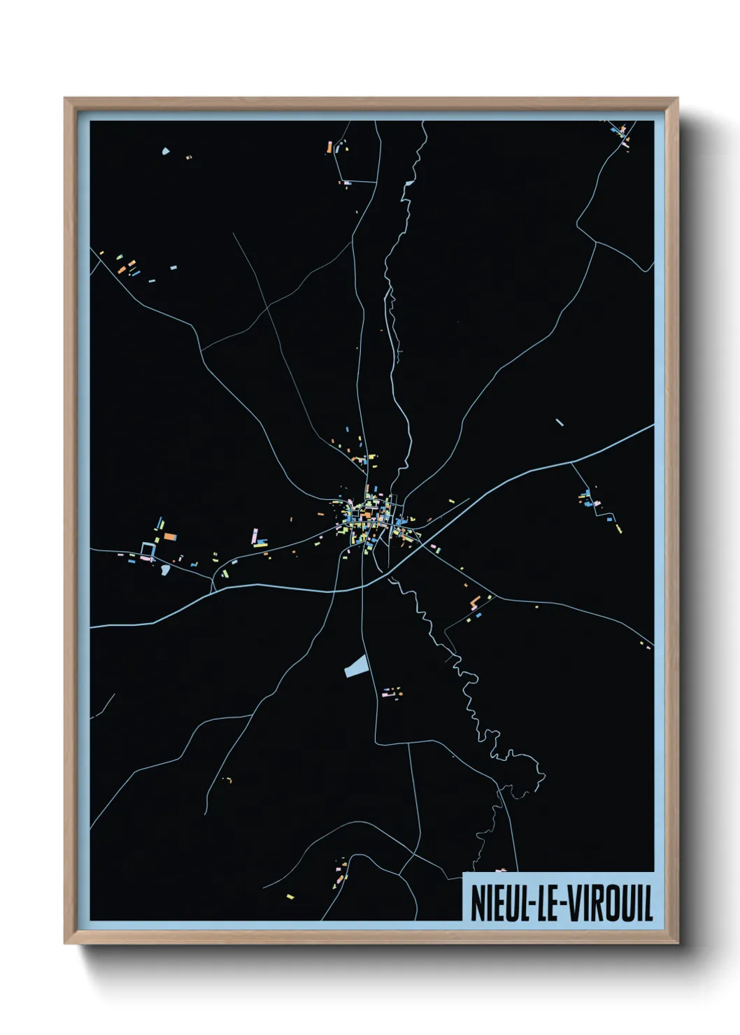 Une affiche de carte sur Nieul-le-Virouil