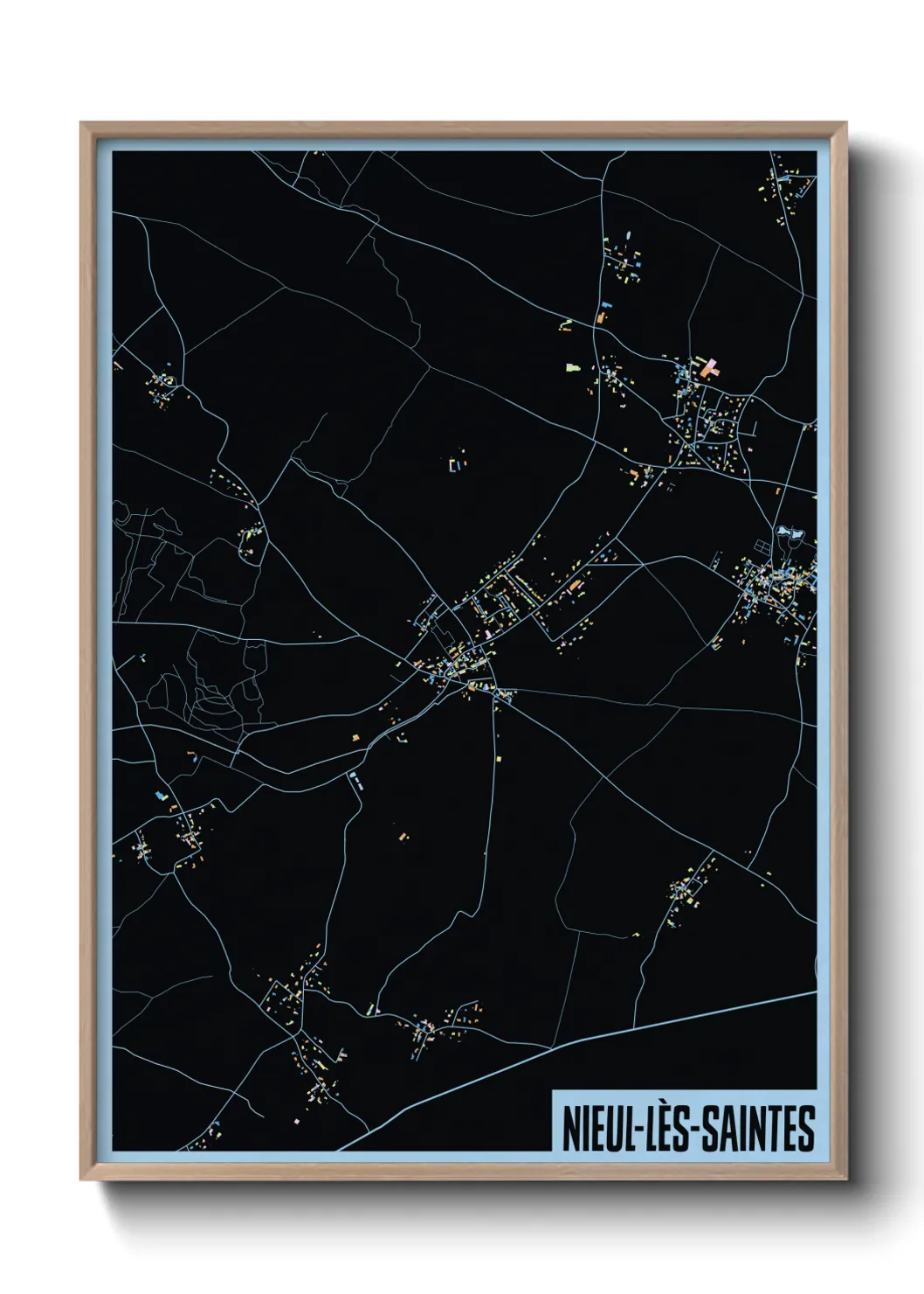 Une affiche de carte sur Nieul-lès-Saintes