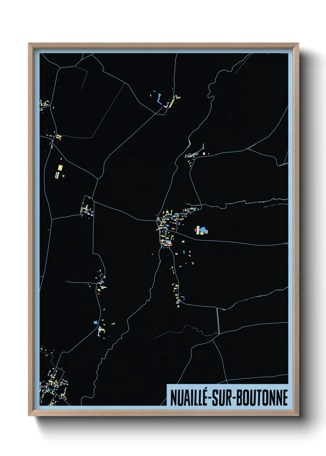 Une affiche de carte sur Nuaillé-sur-Boutonne