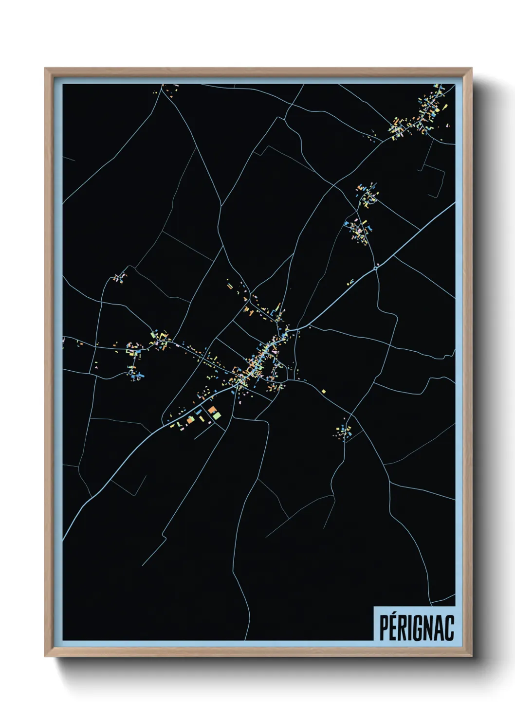 Une affiche de carte sur Pérignac