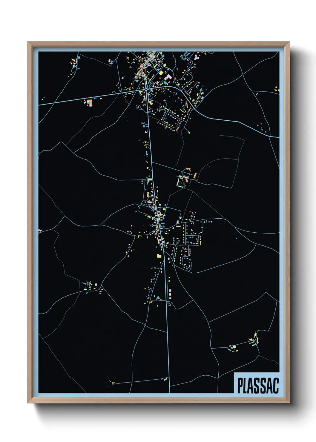 Une affiche de carte sur Plassac