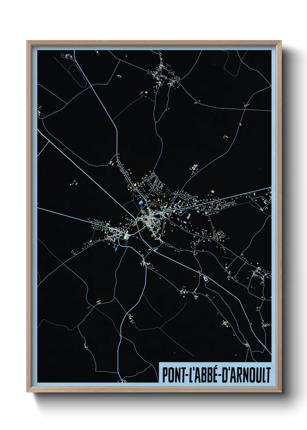 Une affiche de carte sur Pont-l'Abbé-d'Arnoult