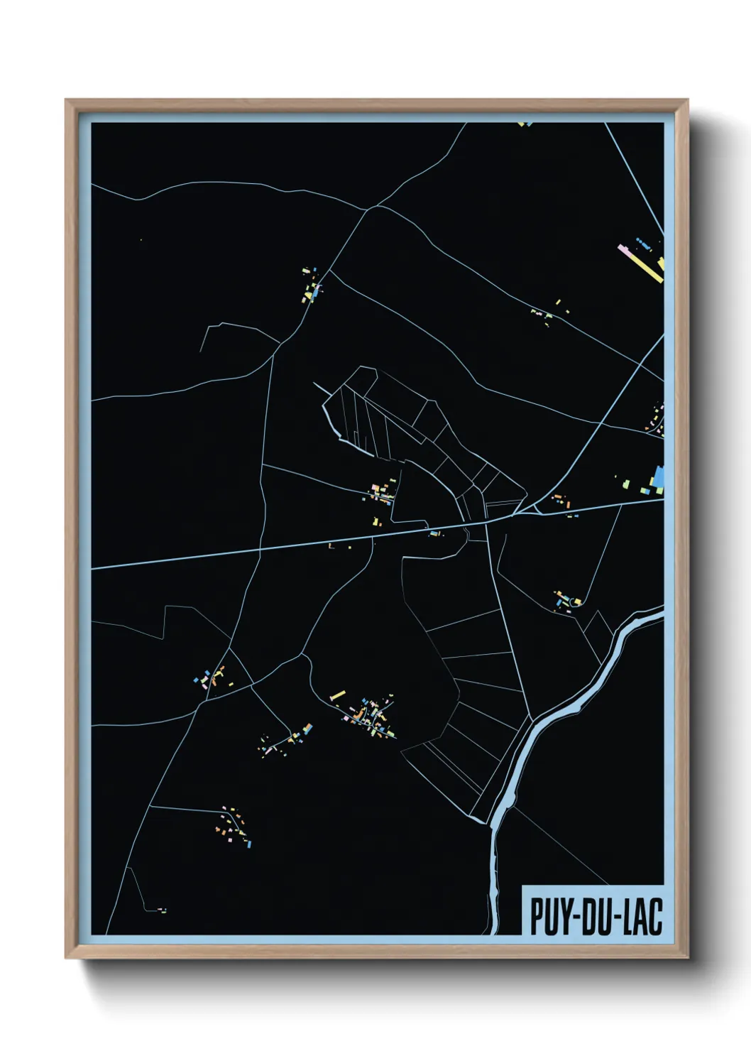 Une affiche de carte sur Puy-du-Lac