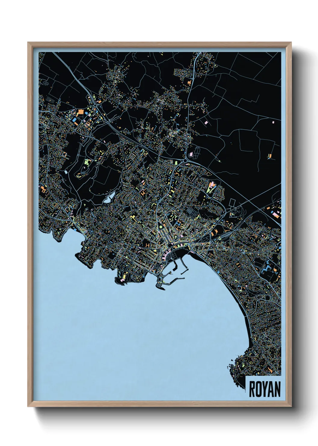 Une affiche de carte sur Royan