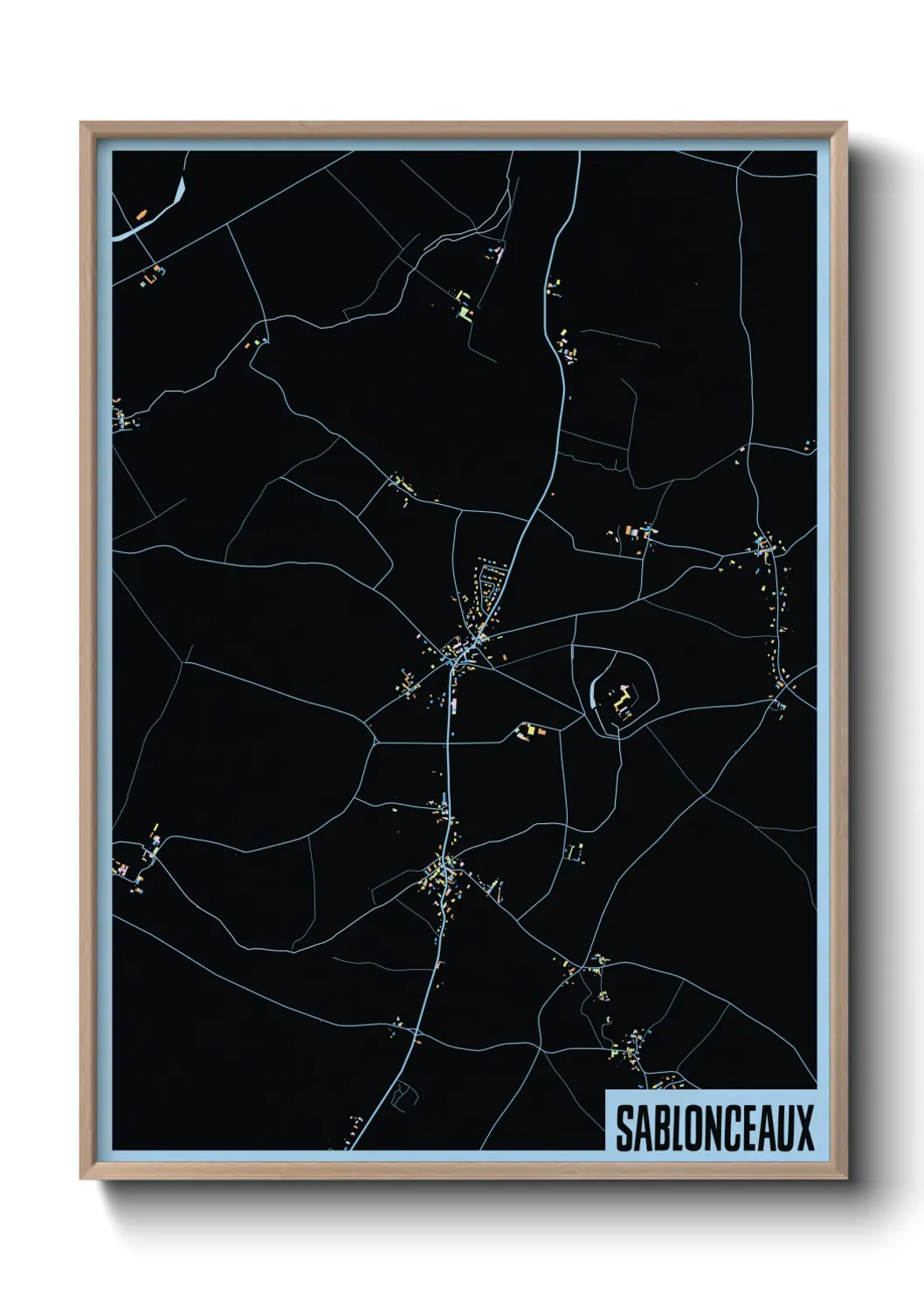 Une affiche de carte sur Sablonceaux