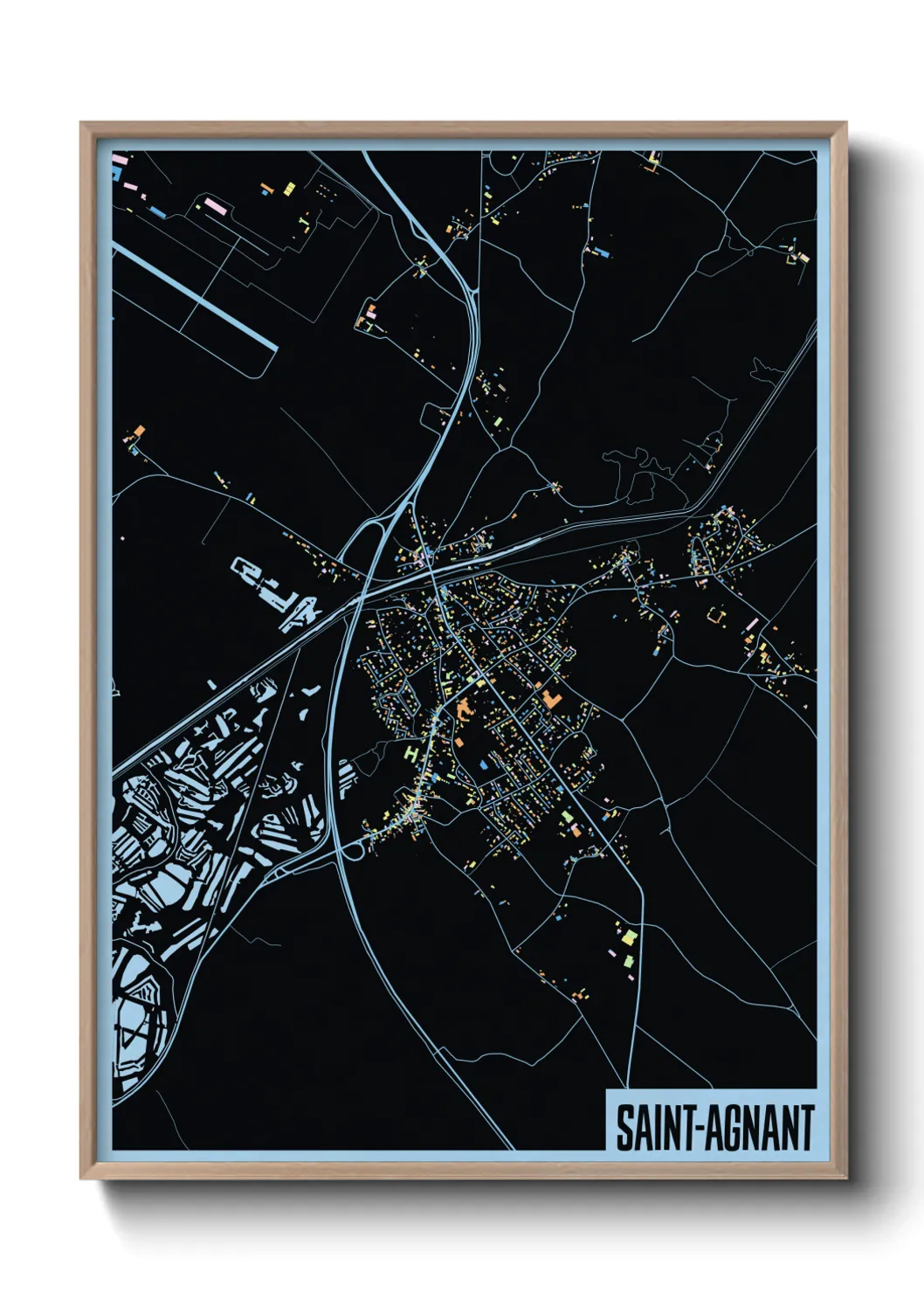 Une affiche de carte sur Saint-Agnant