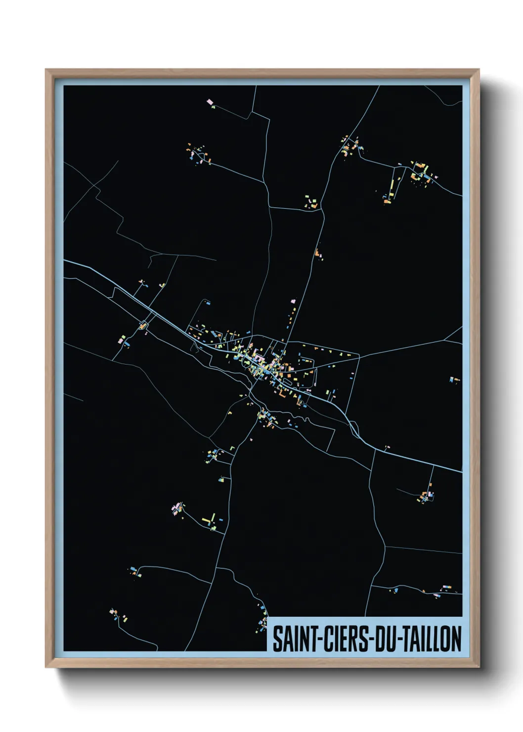 Une affiche de carte sur Saint-Ciers-du-Taillon