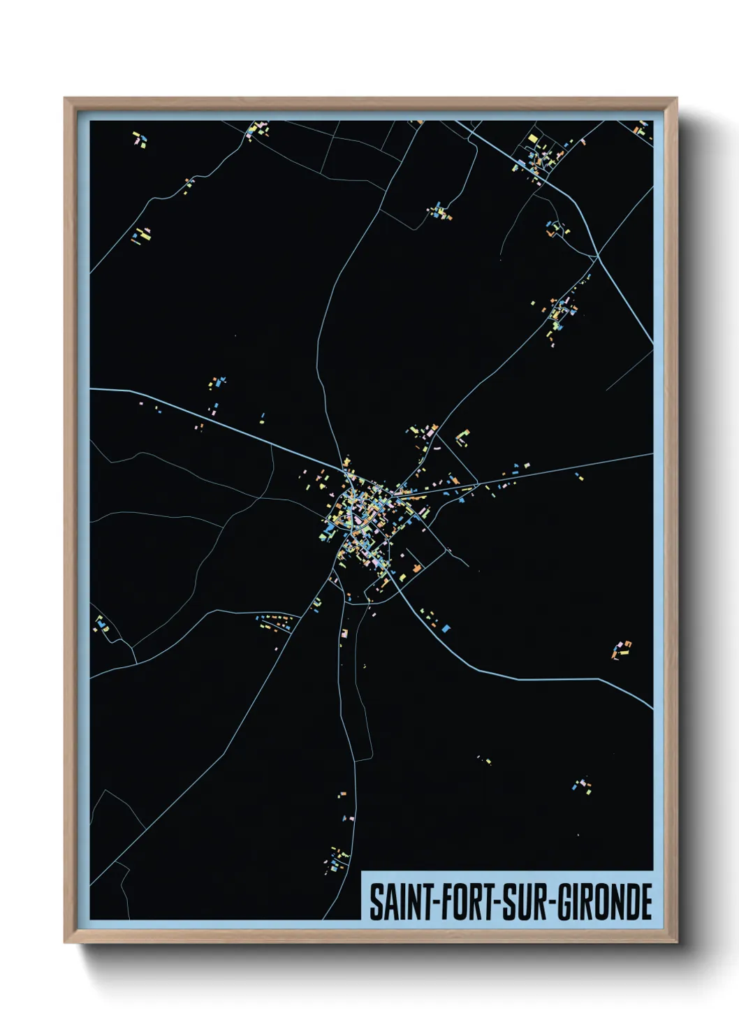 Une affiche de carte sur Saint-Fort-sur-Gironde