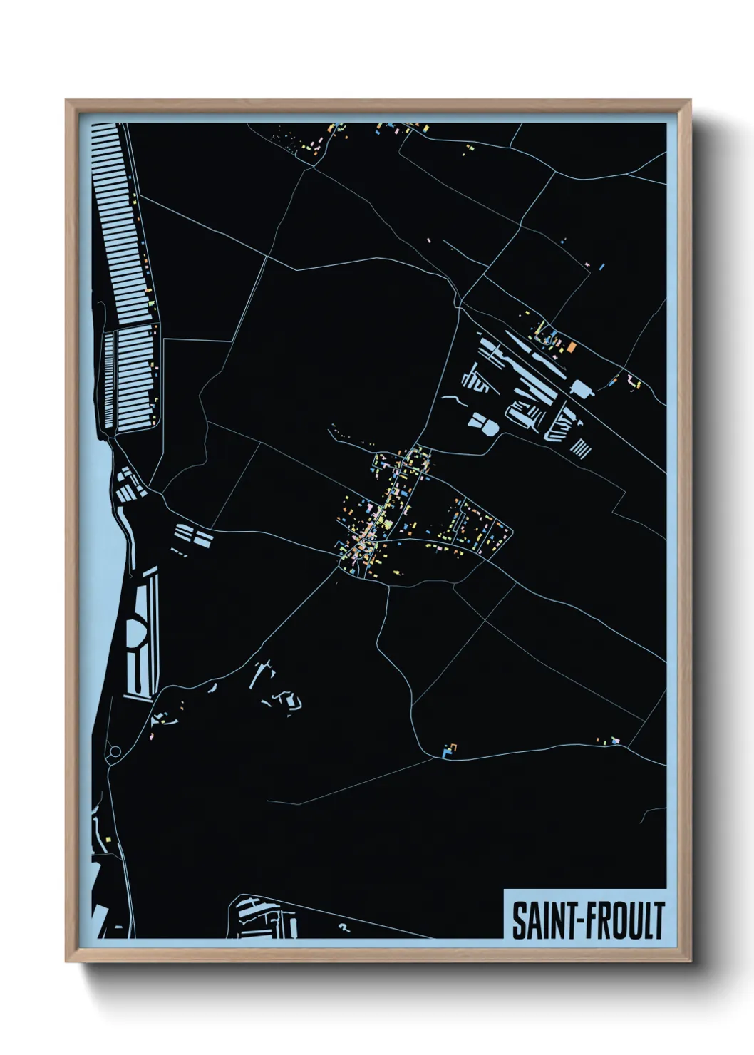 Une affiche de carte sur Saint-Froult