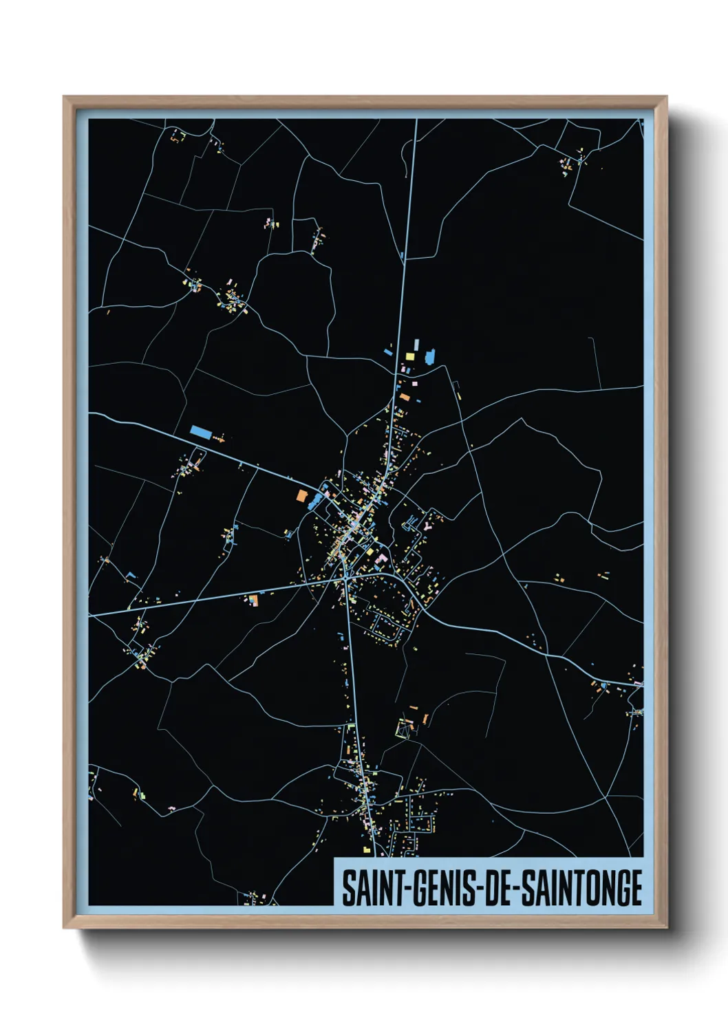 Une affiche de carte sur Saint-Genis-de-Saintonge