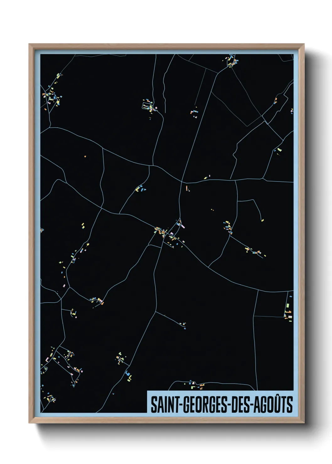 Une affiche de carte sur Saint-Georges-des-Agoûts