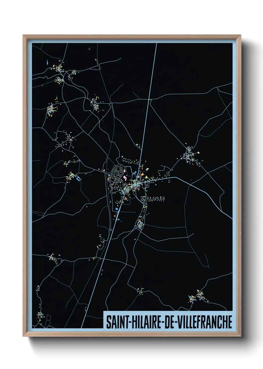 Une affiche de carte sur Saint-Hilaire-de-Villefranche