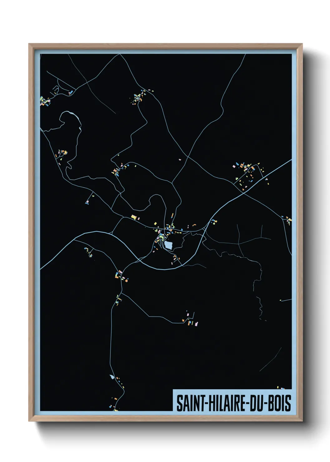 Une affiche de carte sur Saint-Hilaire-du-Bois