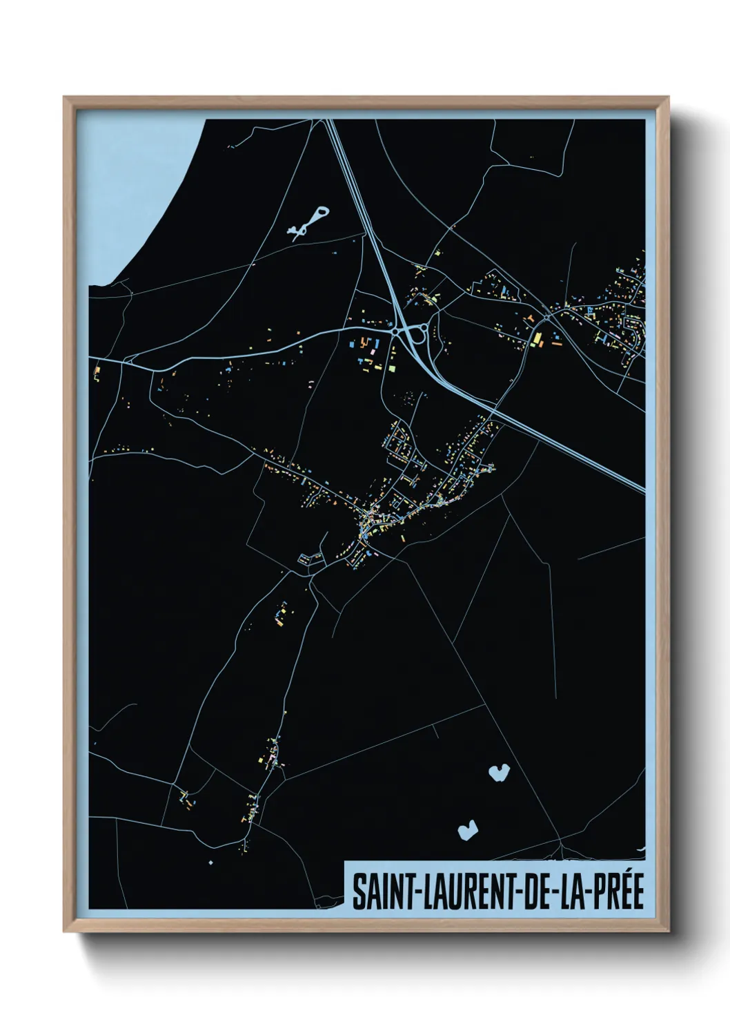 Une affiche de carte sur Saint-Laurent-de-la-Prée