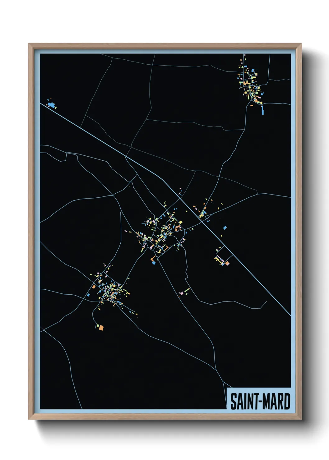 Une affiche de carte sur Saint-Mard