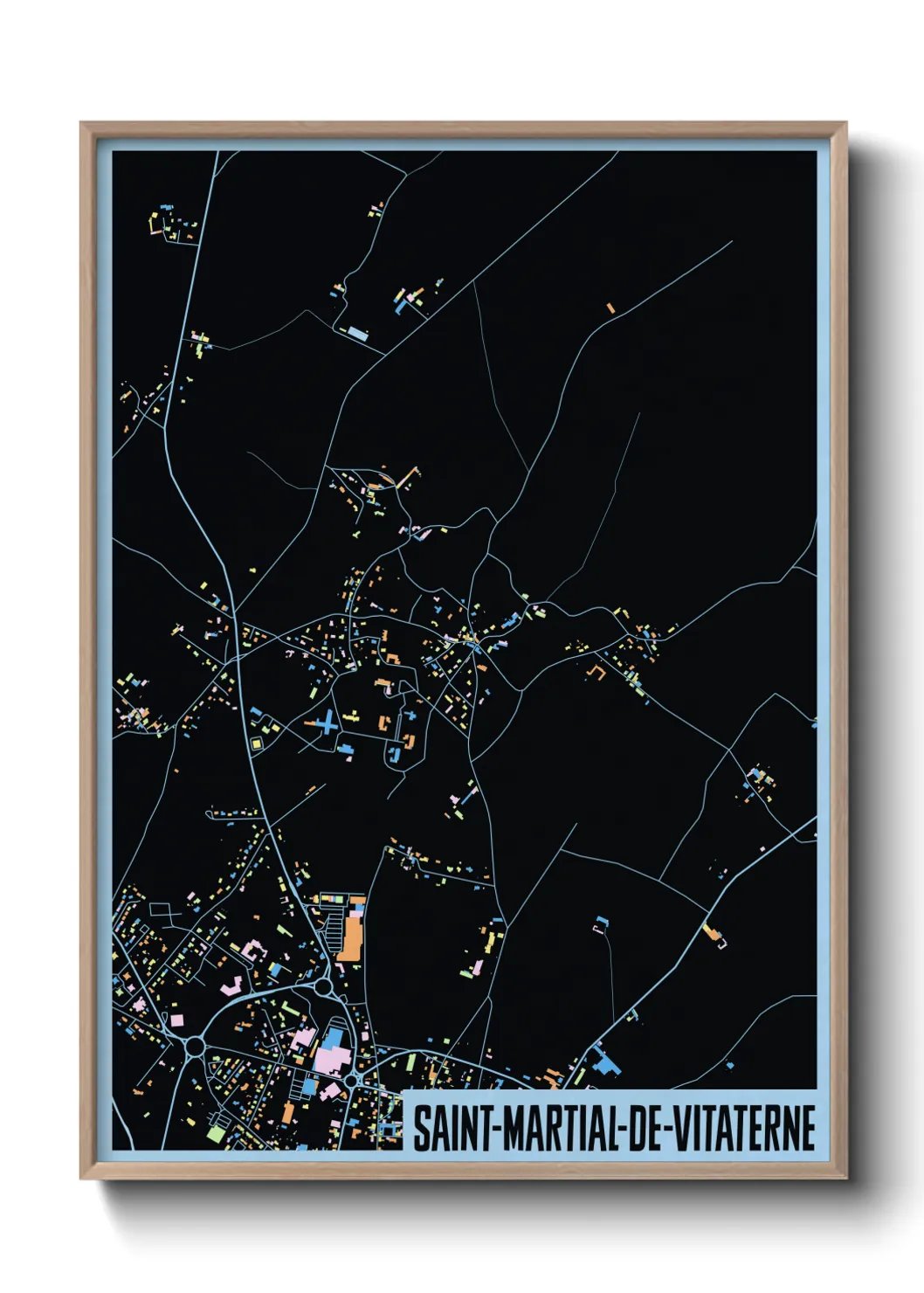 Une affiche de carte sur Saint-Martial-de-Vitaterne