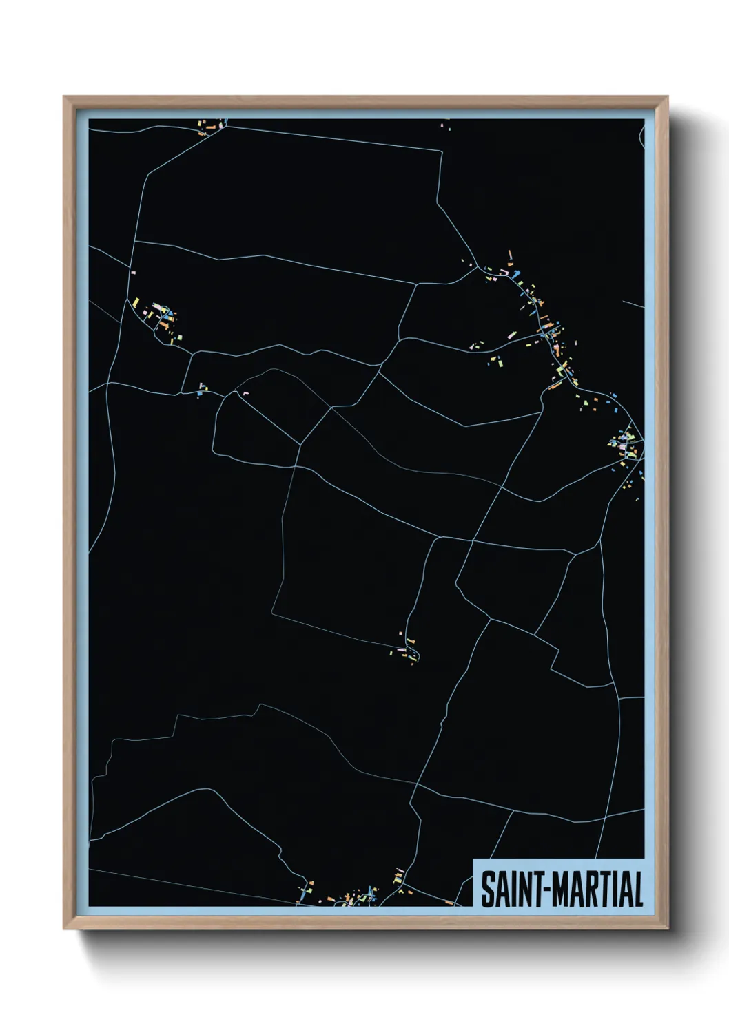 Une affiche de carte sur Saint-Martial