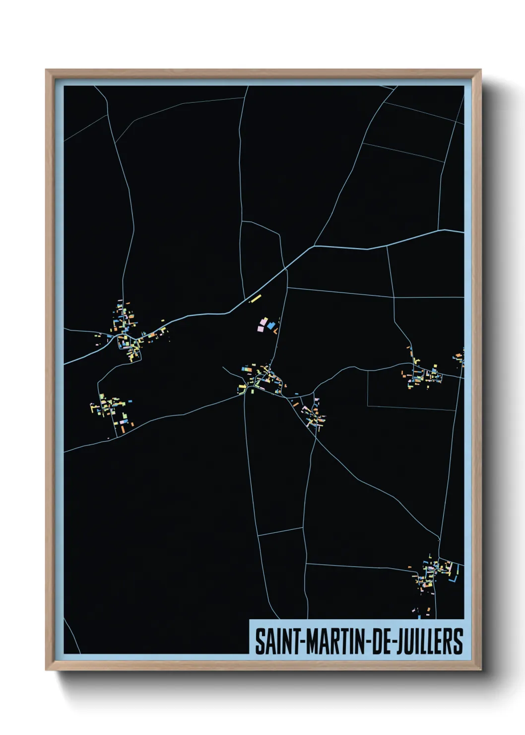 Une affiche de carte sur Saint-Martin-de-Juillers