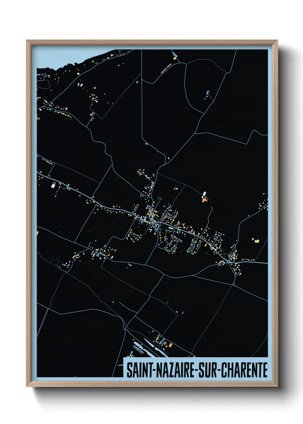 Une affiche de carte sur Saint-Nazaire-sur-Charente