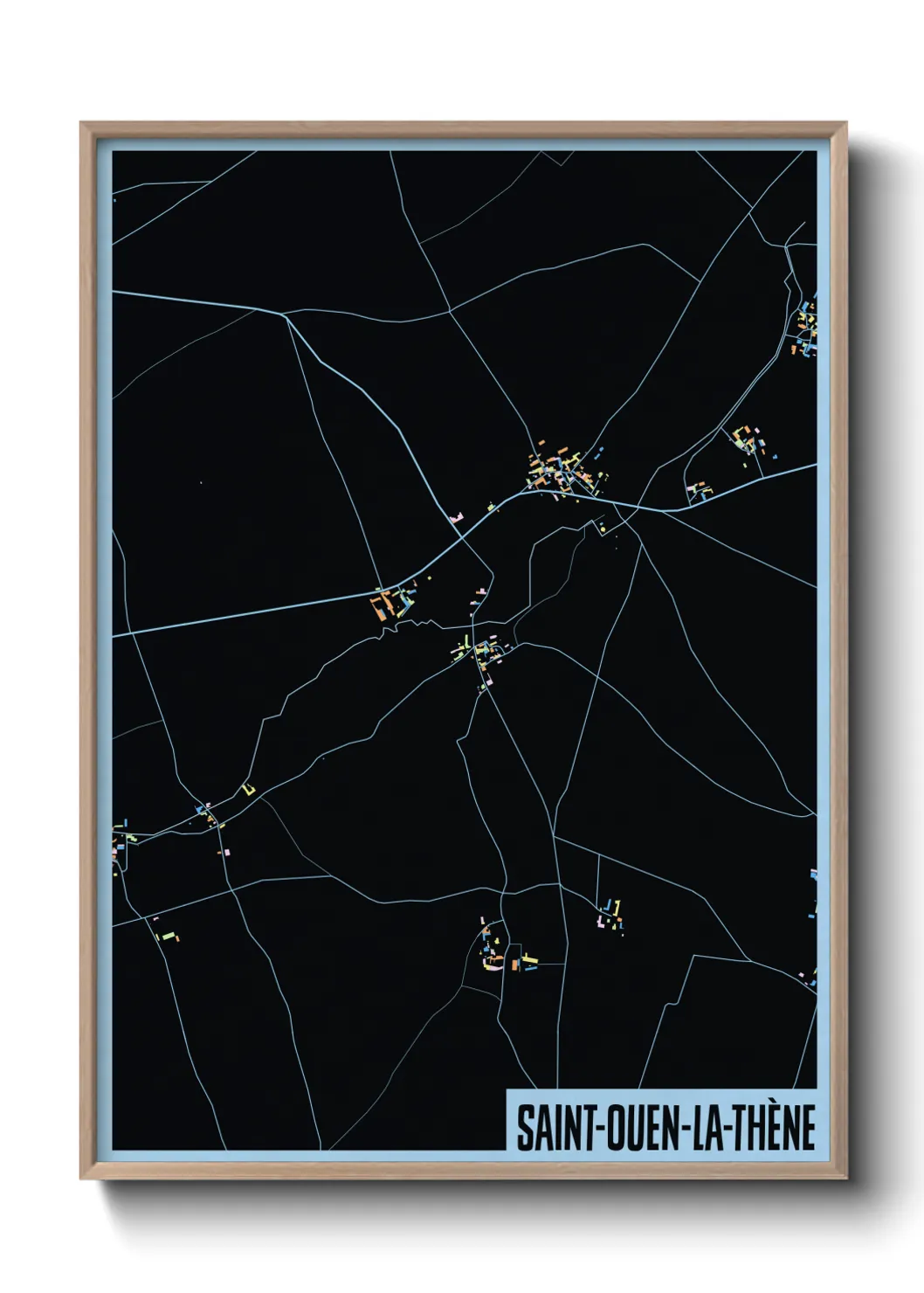 Une affiche de carte sur Saint-Ouen-la-Thène