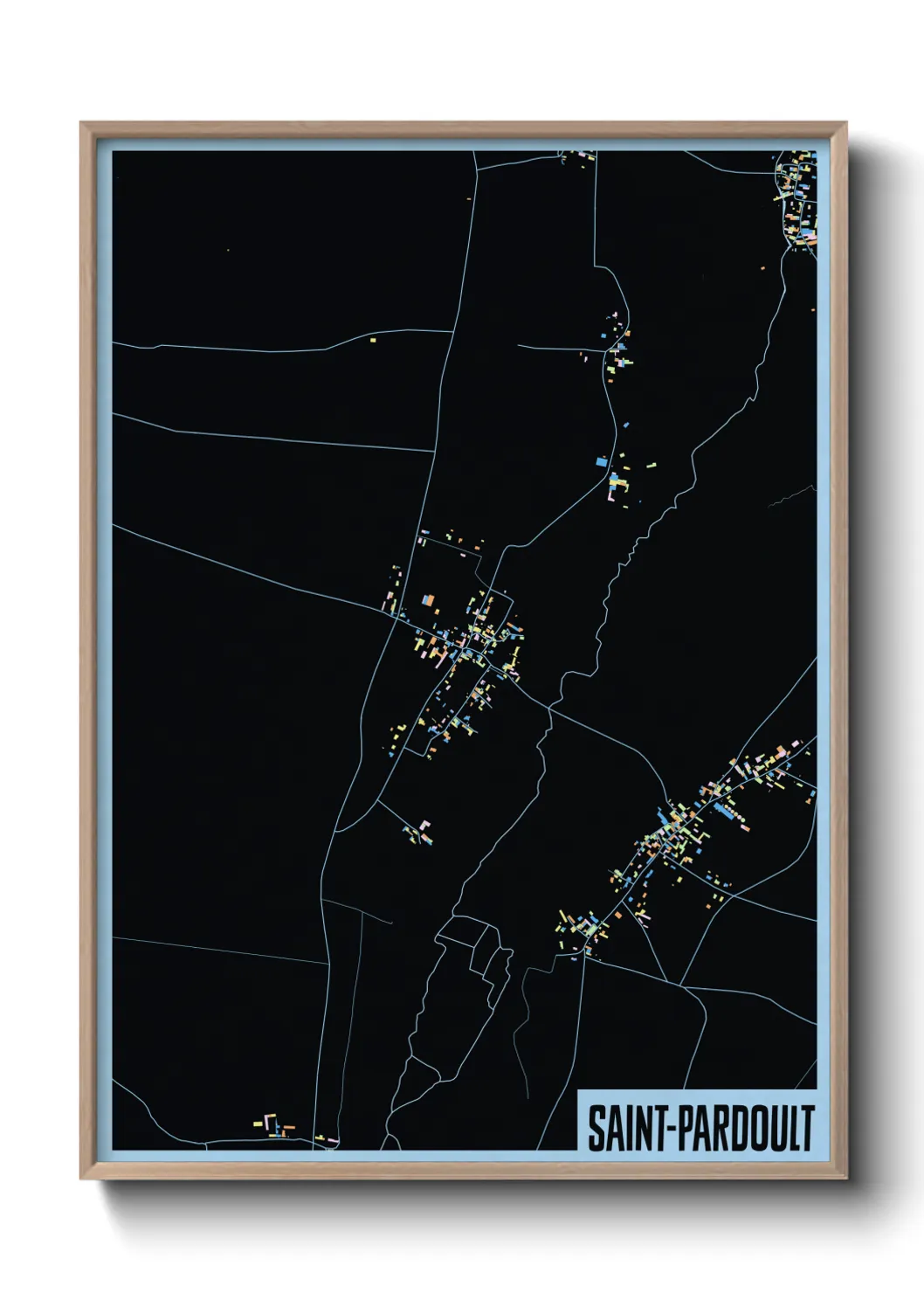 Une affiche de carte sur Saint-Pardoult