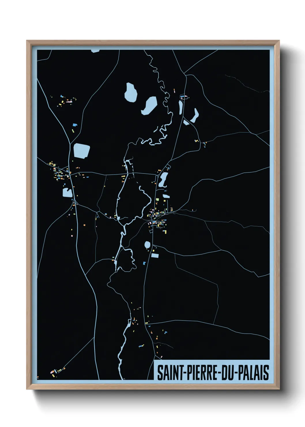 Une affiche de carte sur Saint-Pierre-du-Palais