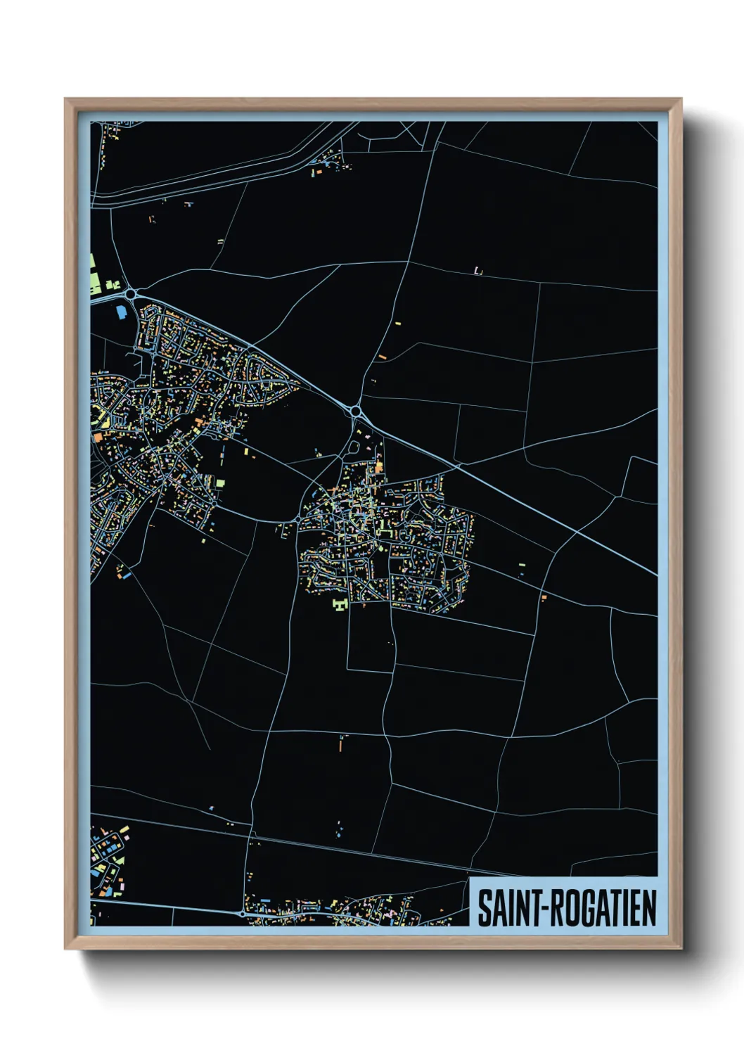 Une affiche de carte sur Saint-Rogatien