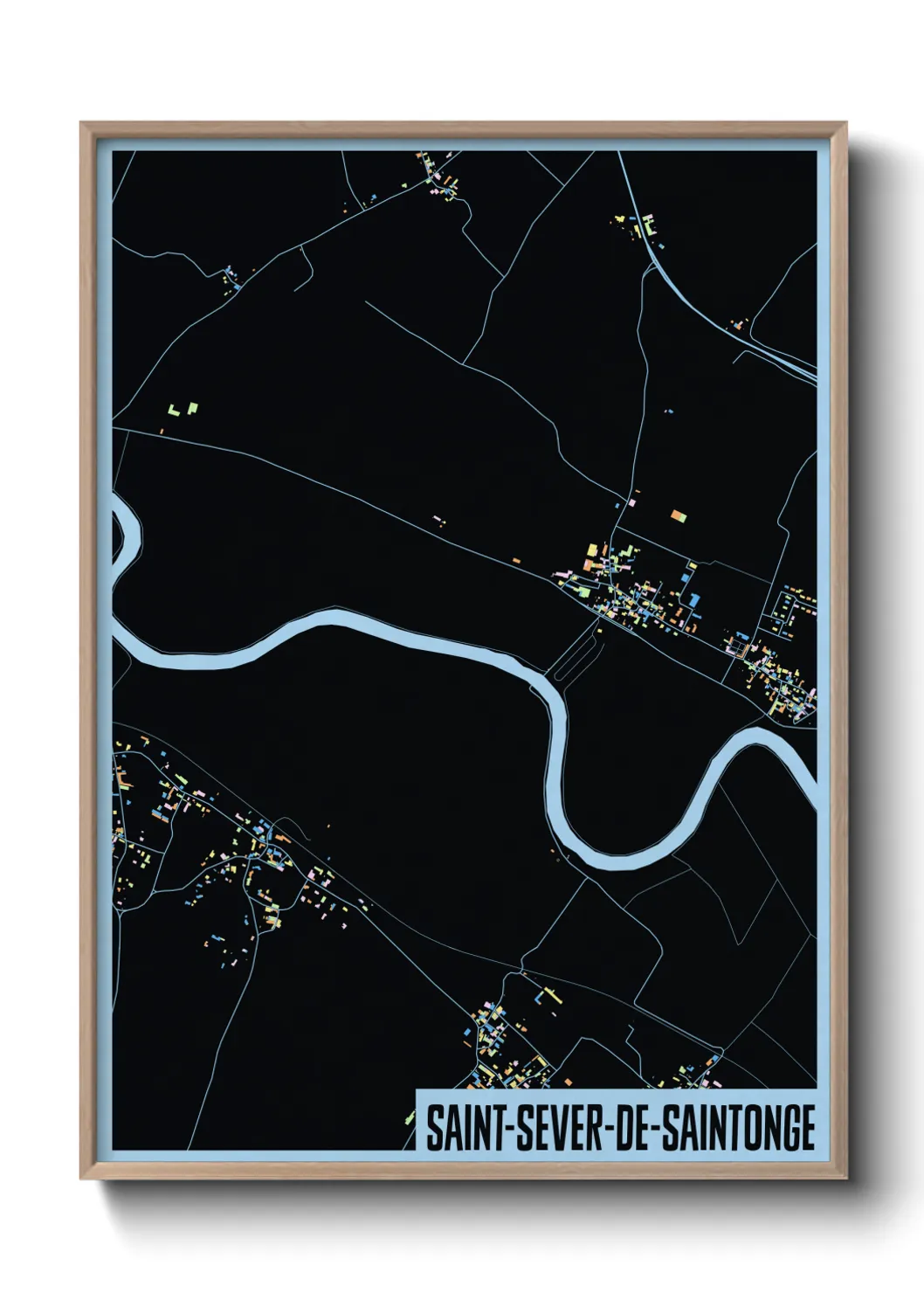 Une affiche de carte sur Saint-Sever-de-Saintonge