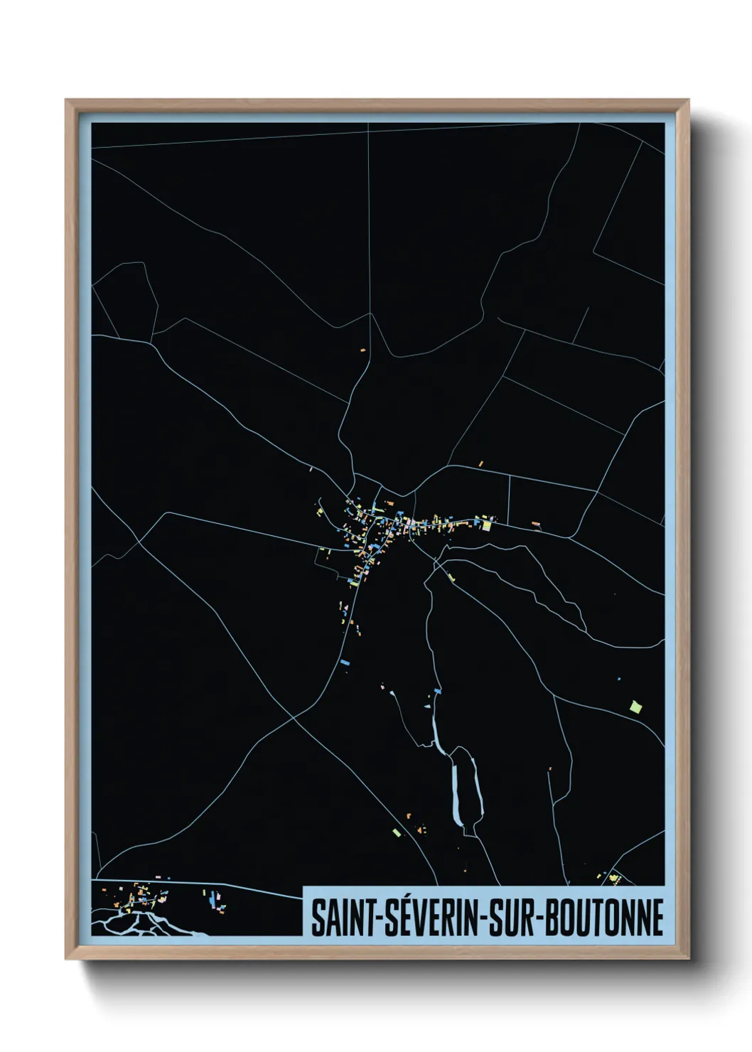 Une affiche de carte sur Saint-Séverin-sur-Boutonne