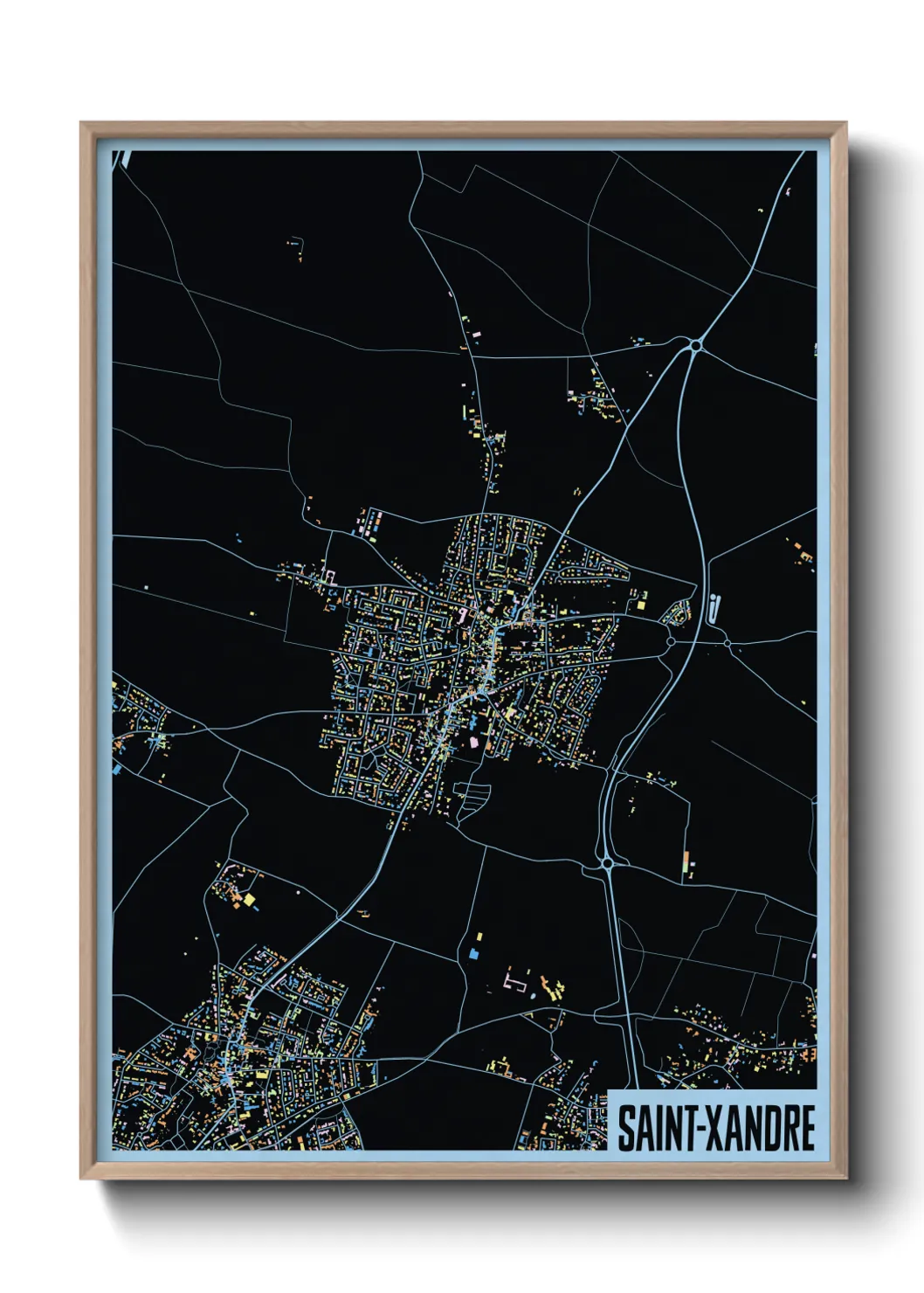 Une affiche de carte sur Saint-Xandre