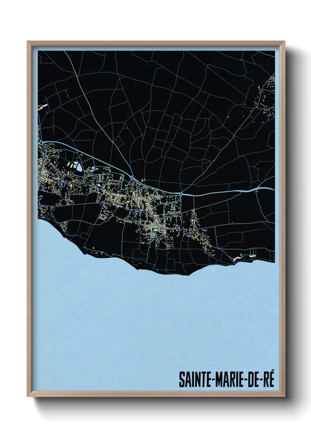 Une affiche de carte sur Sainte-Marie-de-Ré