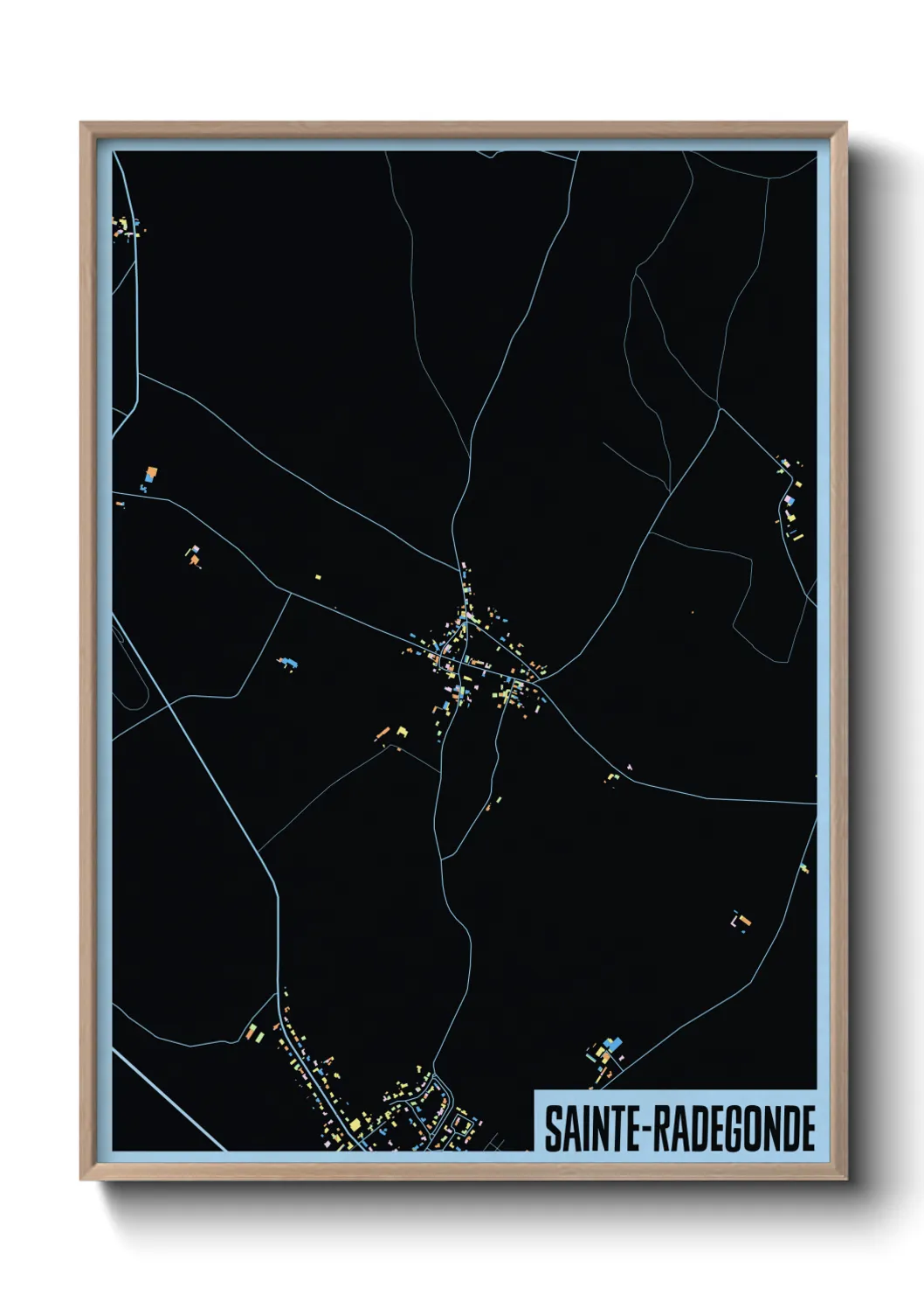 Une affiche de carte sur Sainte-Radegonde