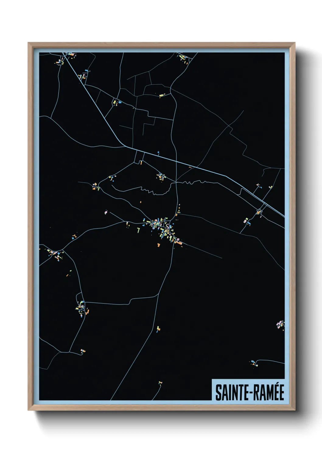 Une affiche de carte sur Sainte-Ramée