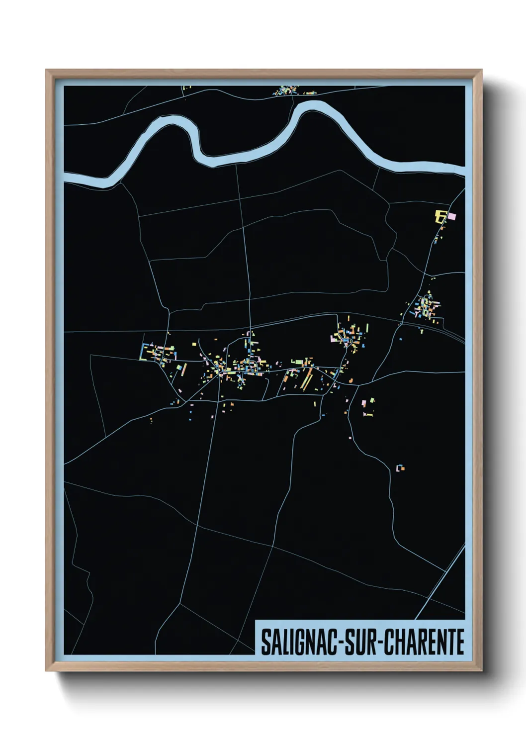 Un poster carteSalignac-sur-Charente