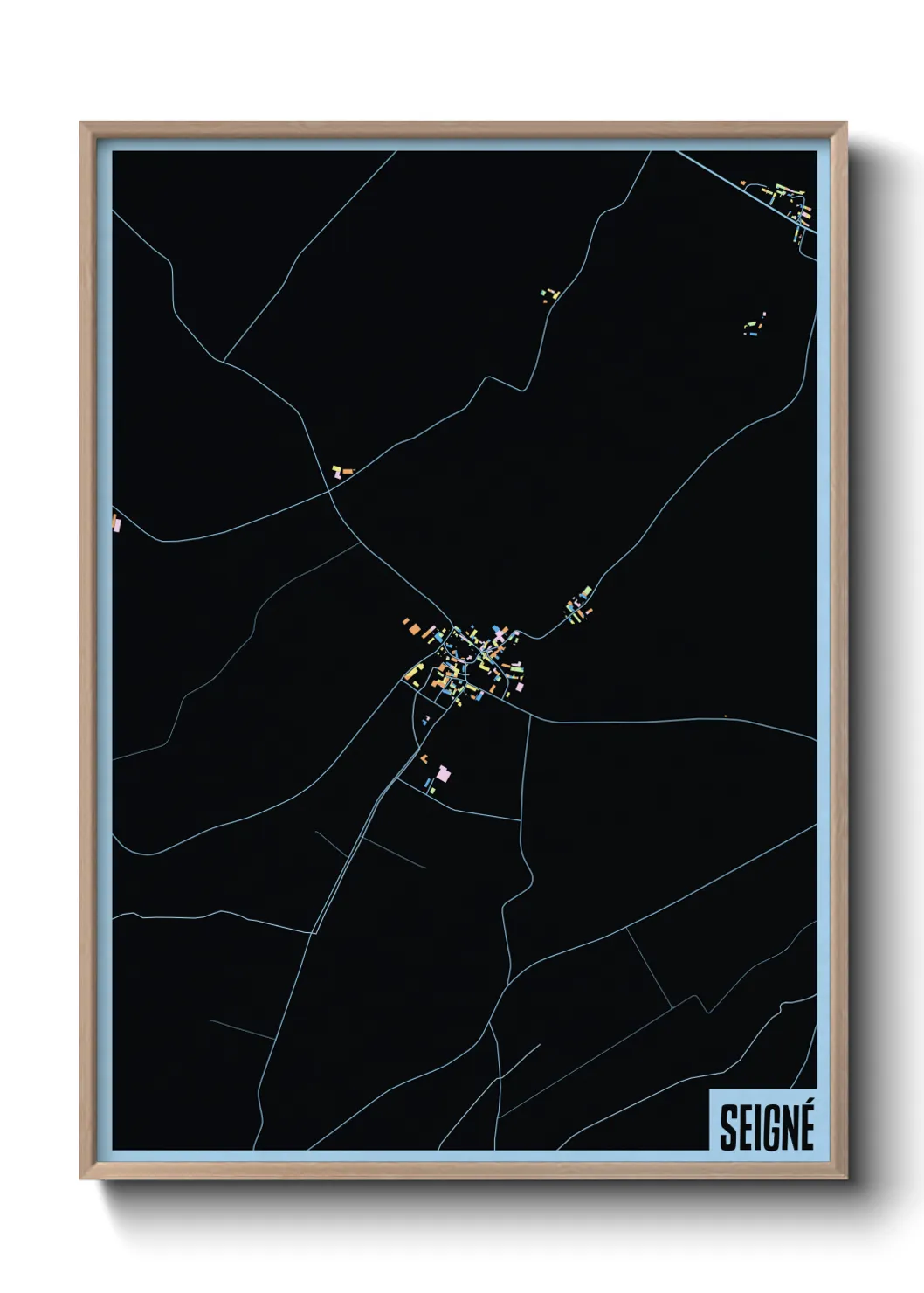 Une affiche de carte sur Seigné