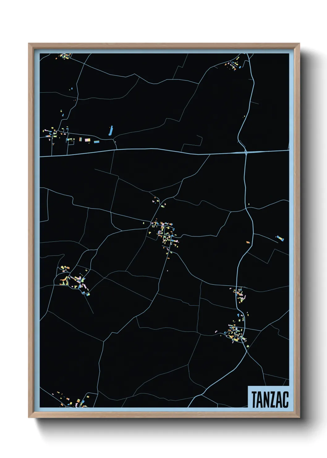 Une affiche de carte sur Tanzac