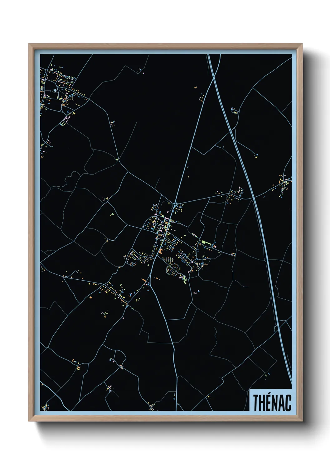 Une affiche de carte sur Thénac