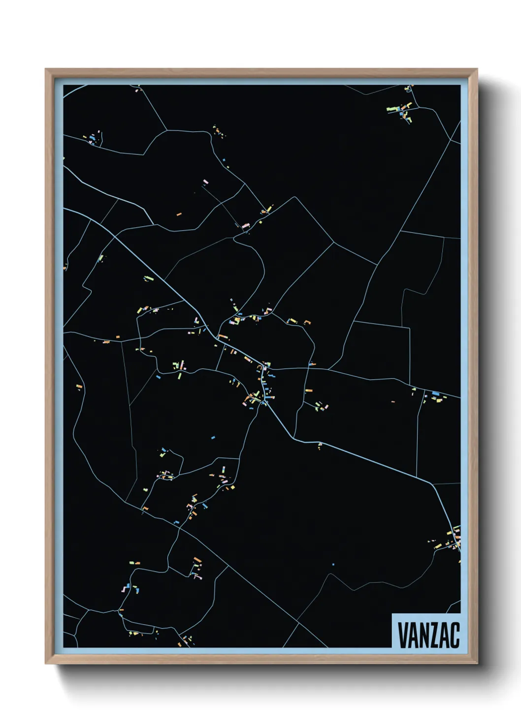 Une affiche de carte sur Vanzac