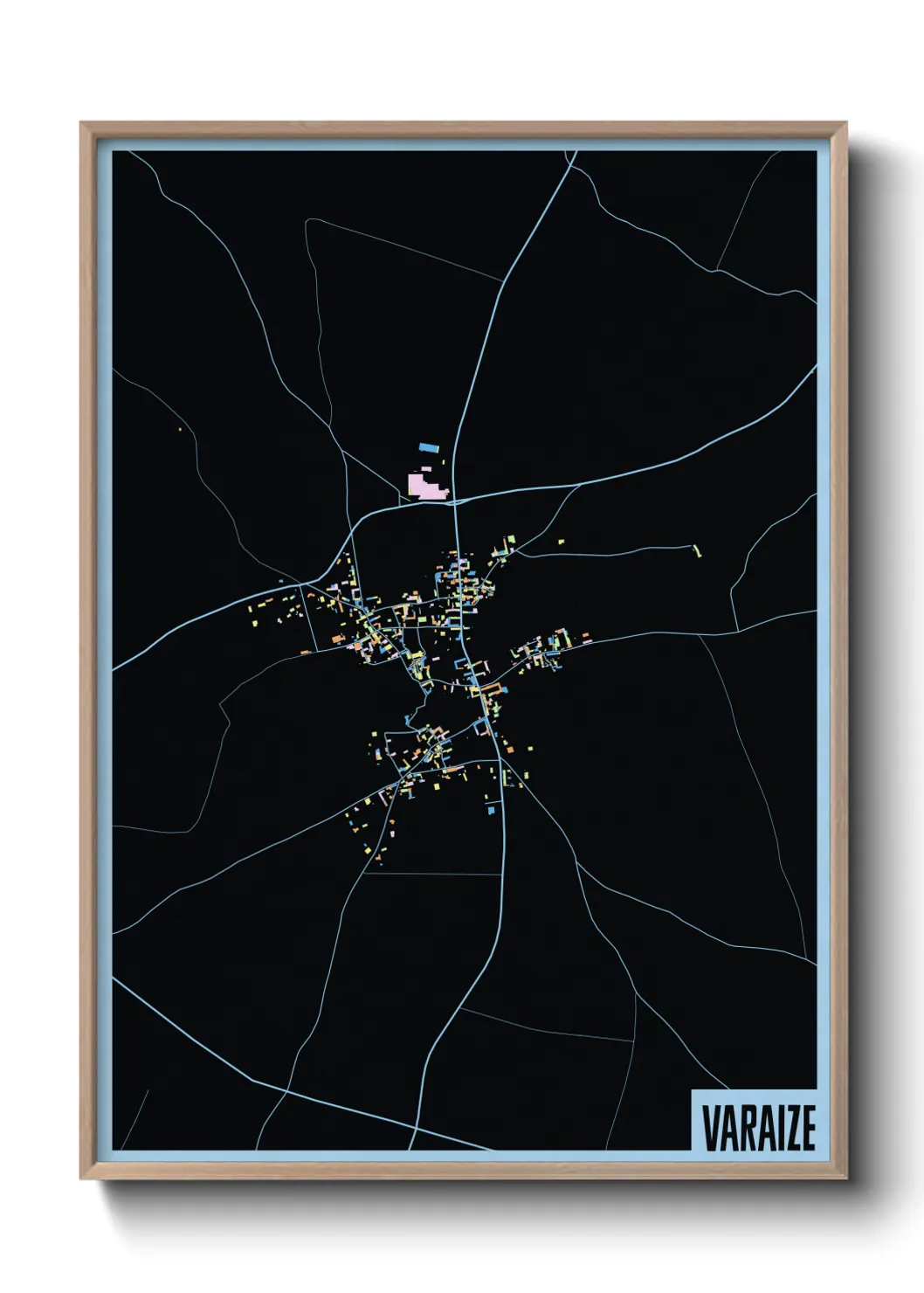 Une affiche de carte sur Varaize