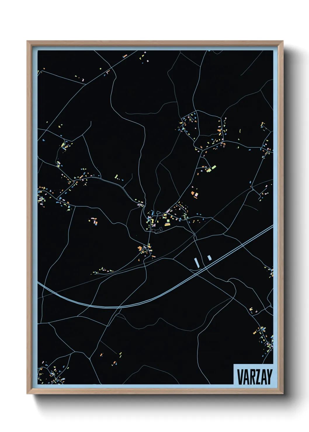 Une affiche de carte sur Varzay