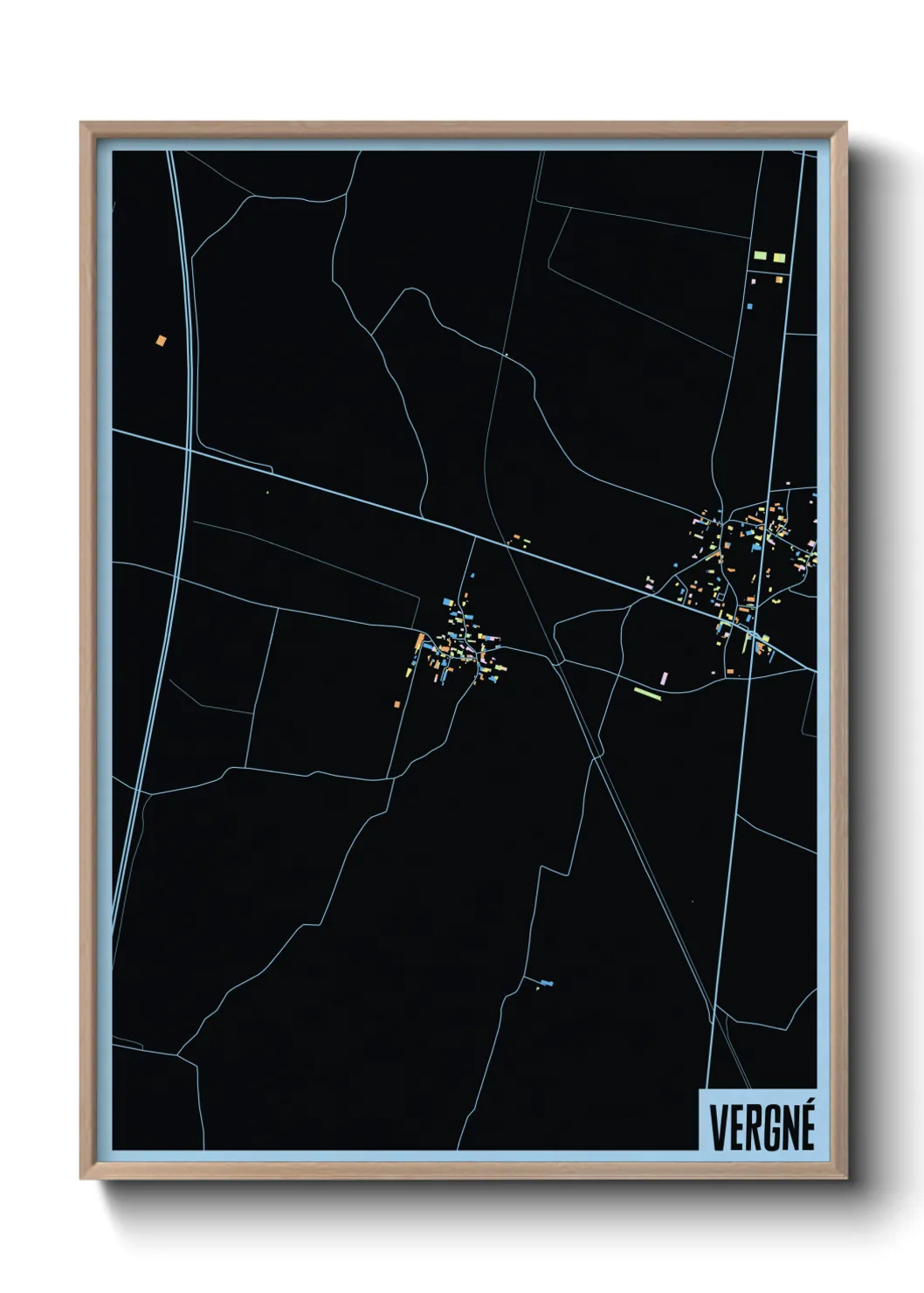 Une affiche de carte sur Vergné