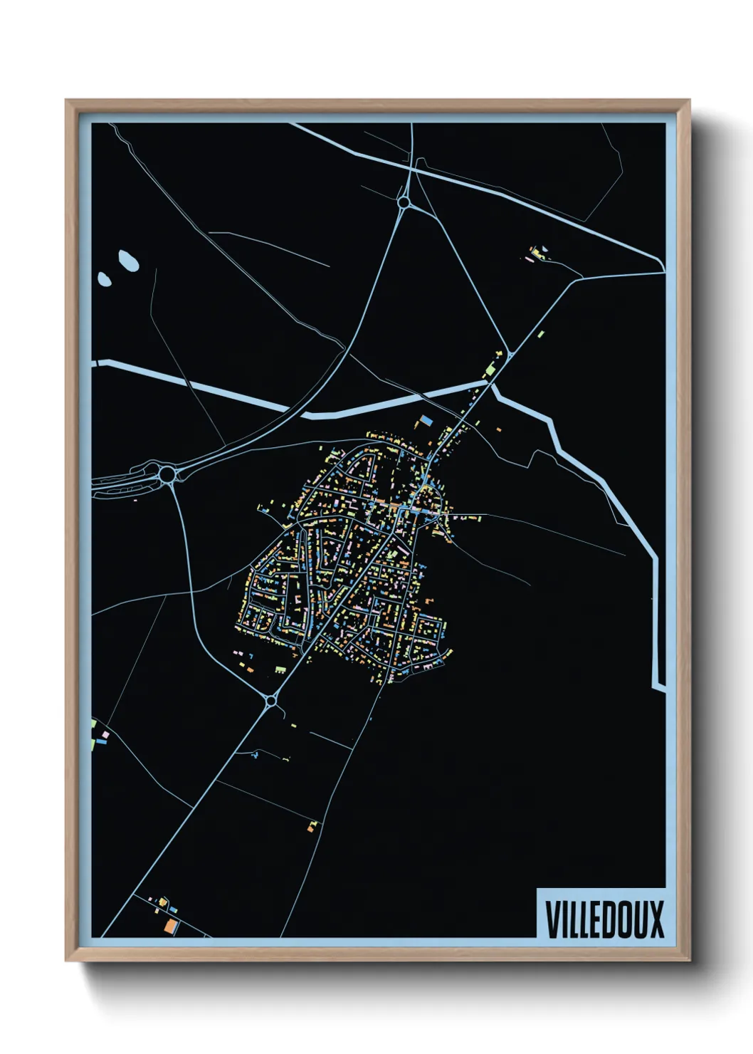 Une affiche de carte sur Villedoux