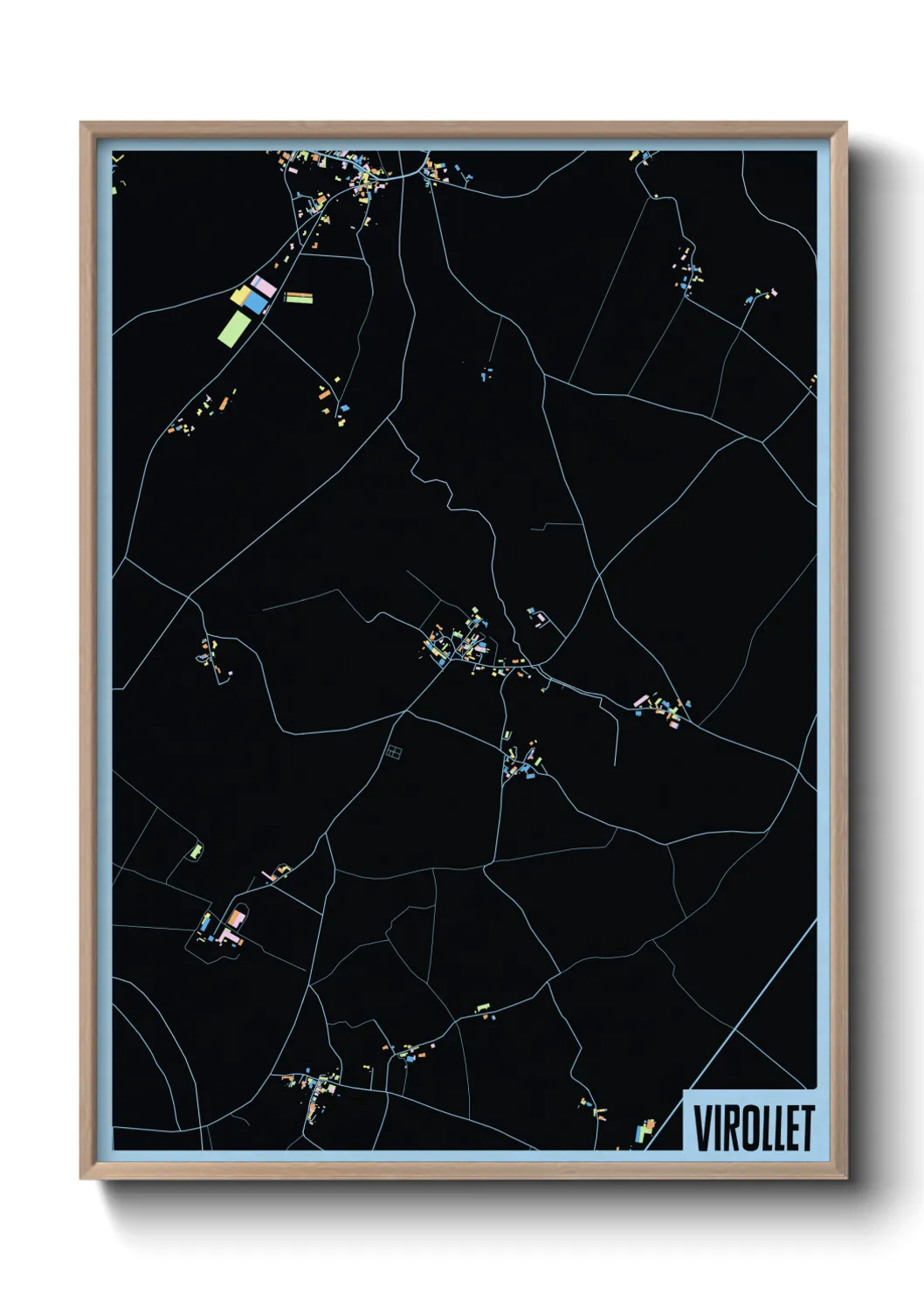 Une affiche de carte sur Virollet