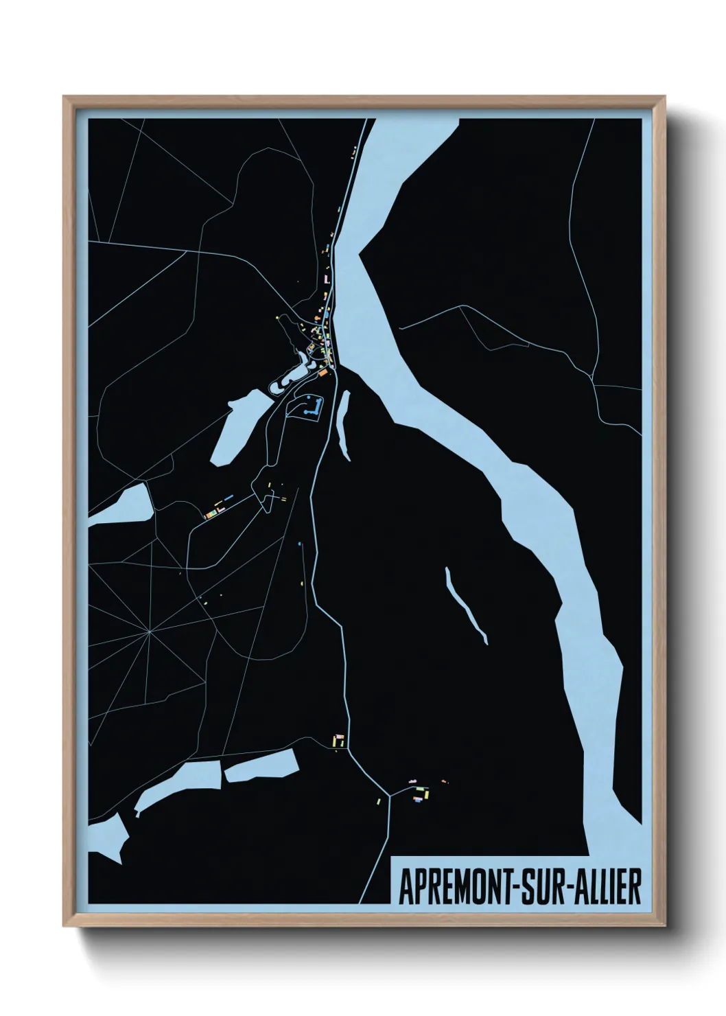 Une affiche de carte sur Apremont-sur-Allier