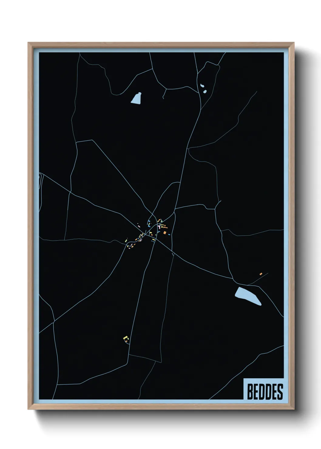 Une affiche de carte sur Beddes