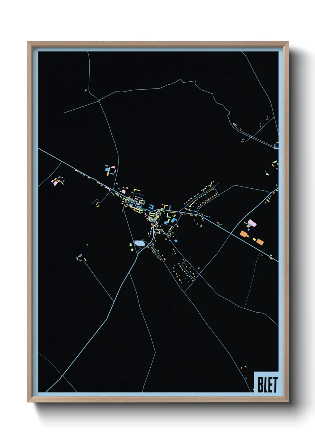 Une affiche de carte sur Blet