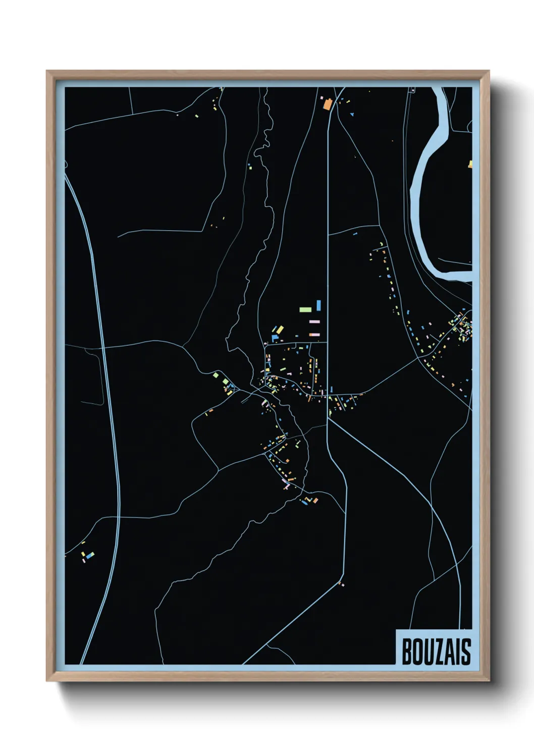 Une affiche de carte sur Bouzais